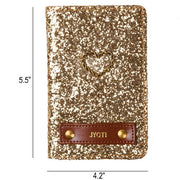 Solid Gold Glitter Passport Cover