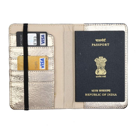 Champagne Passport Cover - Metallic Gold