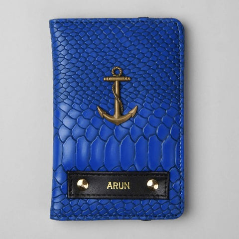 Croco Blue Passport Cover