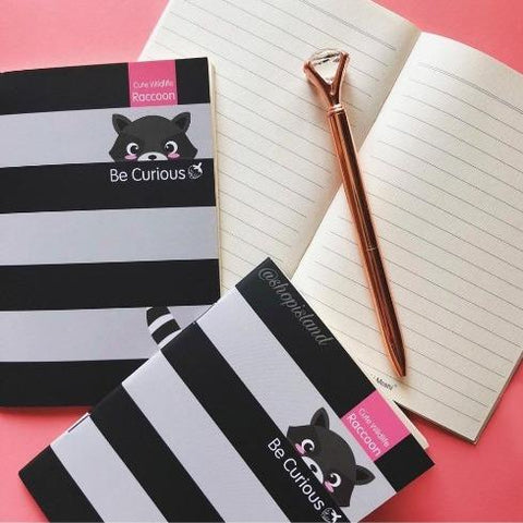 Be Curious Racoon Notebook - Tisora Designs